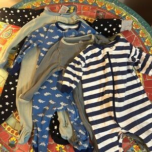 5-piece long sleeved onesie lot; 0-3 months